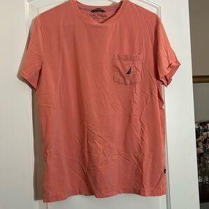 Nautica salmon short sleeve pocket performance tee large
